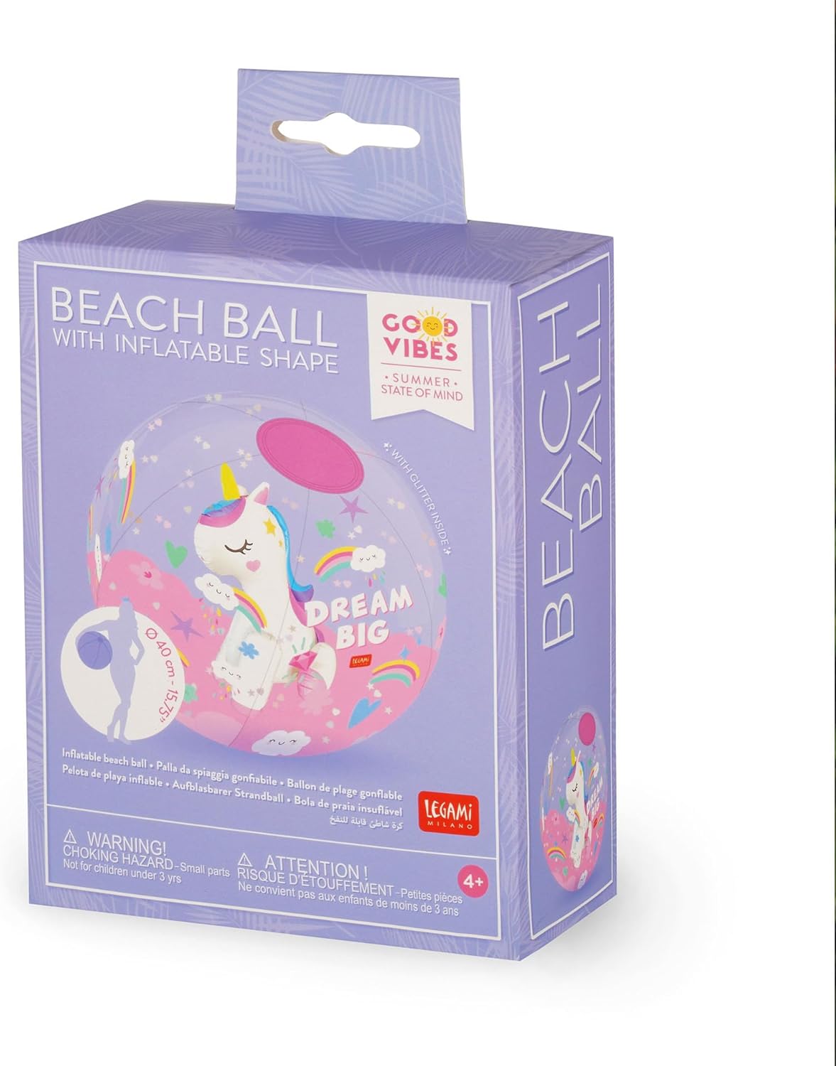 Legami Strandball Unicorn aufblasbar Ø 40 cm PVC