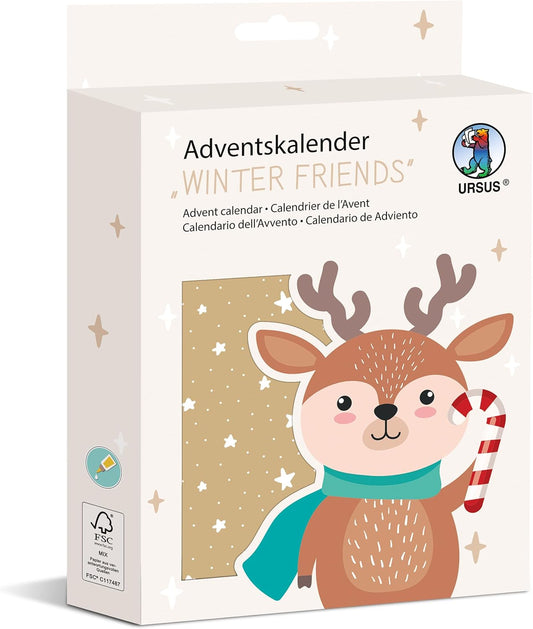 Adventskalender Winter Friends - 24 Tüten zum Befüllen FSC®