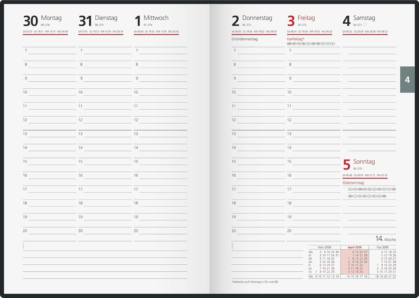 Kalender 2026 - Eleganter Wochenplaner in Lavendel