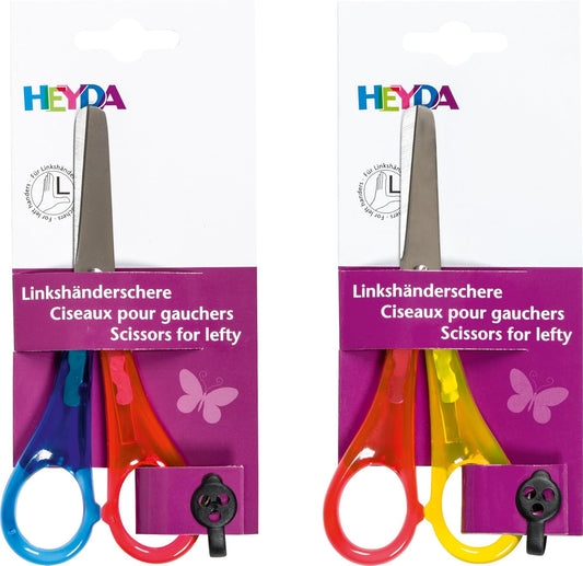 Brunnen Heyda Linkshänder-Bastelschere 13 cm - Universalschere mit runden Spitzen
