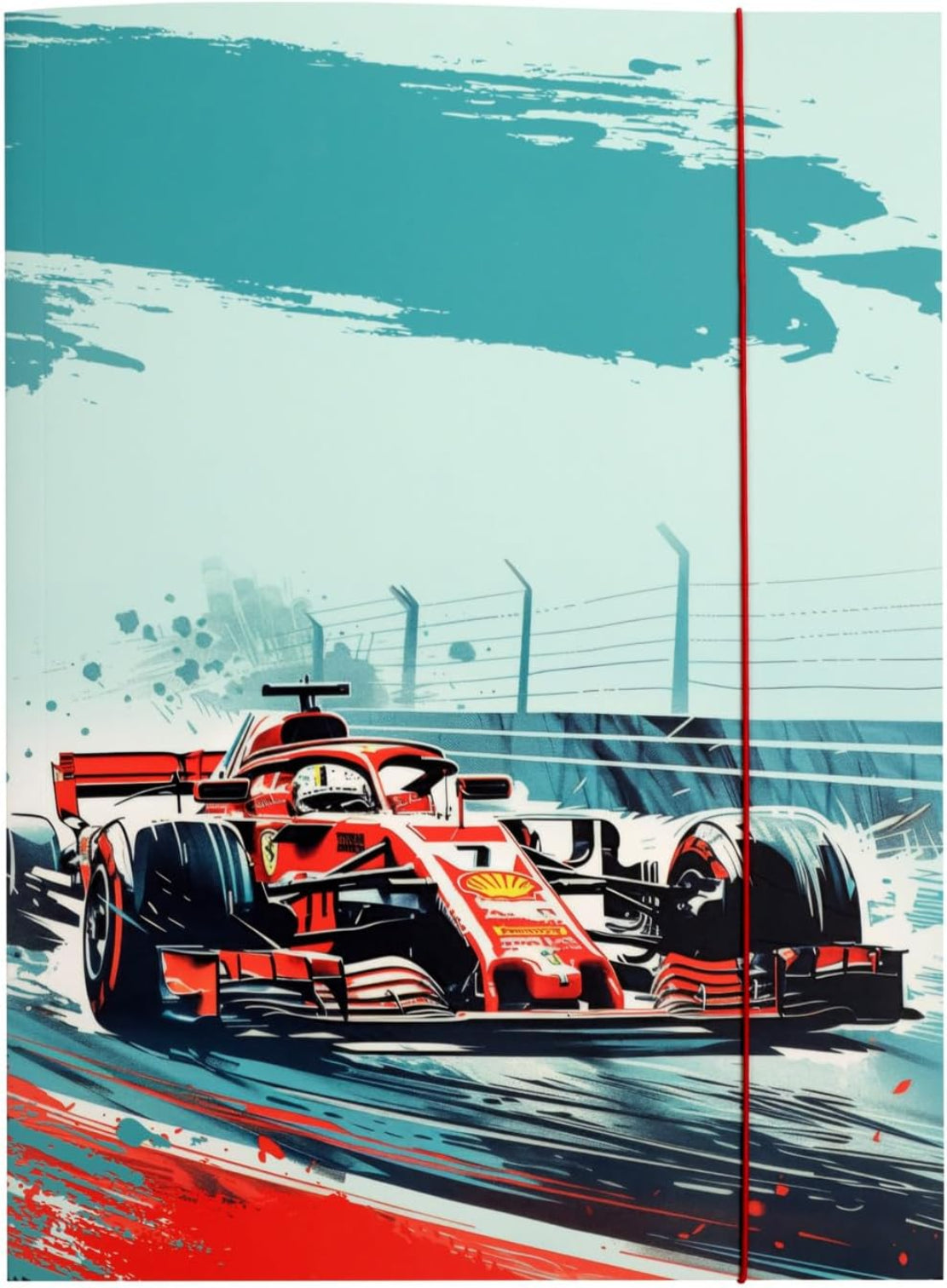 Idena Sammelmappe Autorennen A3 - Robuste Dokumentenmappe mit Gummizug