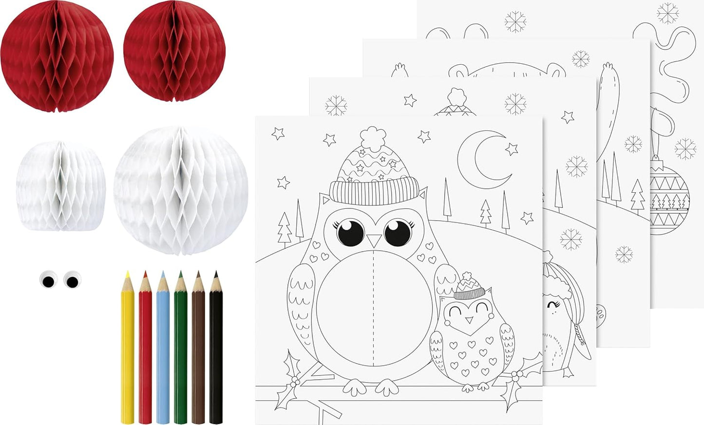 3D Malset Wintertiere - Kreatives Ausmalen mit Buntstiften