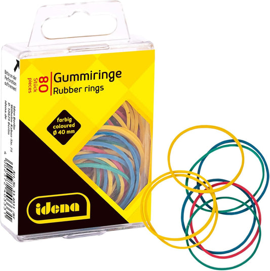Idena Gummiringe mehrfarbig Ø 4 cm 80 Stück Hängebox