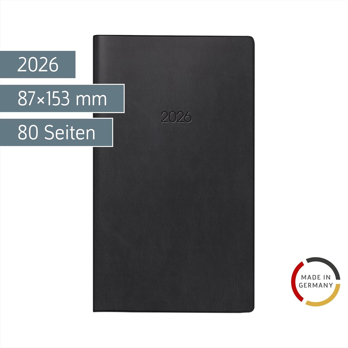 Taschenkalender 2026 Modell 758 - Kompakter Wochenplaner mit auswechselbarer Einlage