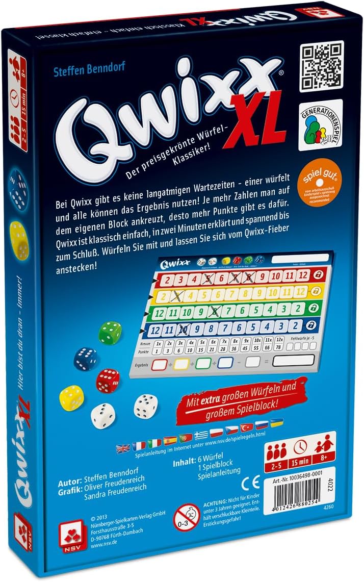 NSV Qwixx Deluxe Würfelspiel 4024 jetzt kaufen - online & vor Ort NSV Qwixx Deluxe Würfelspiel 4024 jetzt kaufen - online & vor Ort