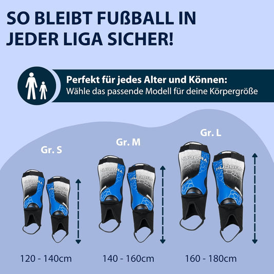 HUDORA Schienbeinschützer Knöchelschutz blau/schwarz Gr. M