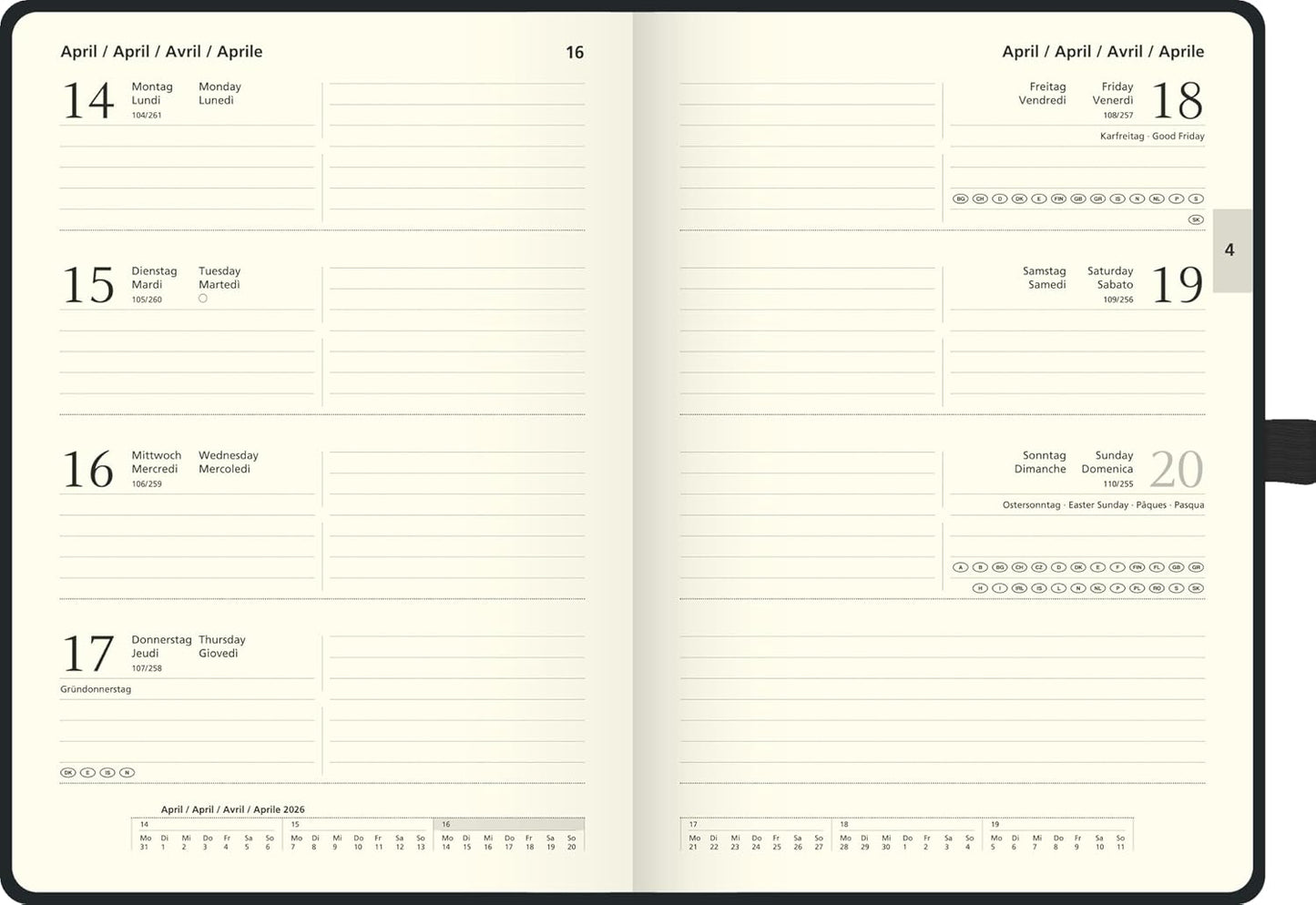 Buchkalender 2026 A5 Kompagnon - Modell 791 - Wochenplaner mit PU-Einband