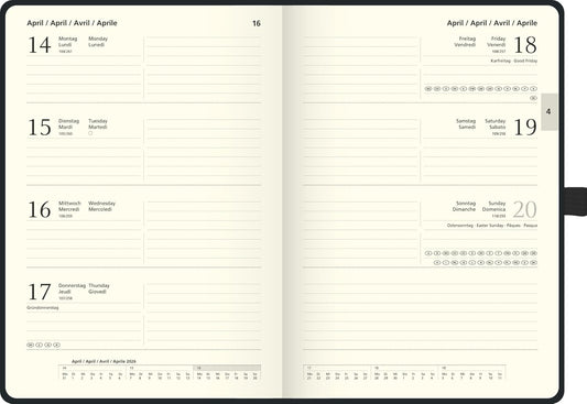 Buchkalender 2026 A5 Kompagnon - Modell 791 - Wochenplaner mit PU-Einband