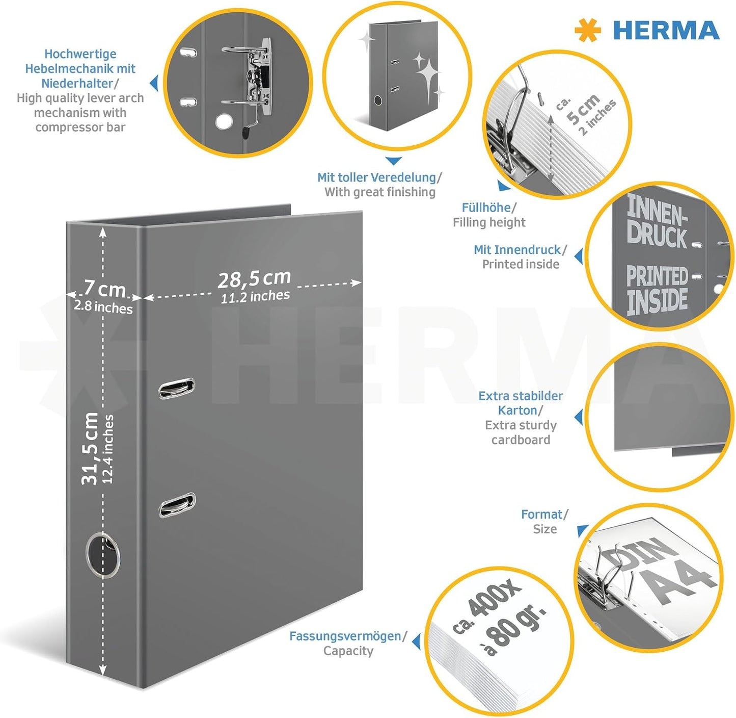 HERMA 20141 Motivordner A4 Drache, 7 cm