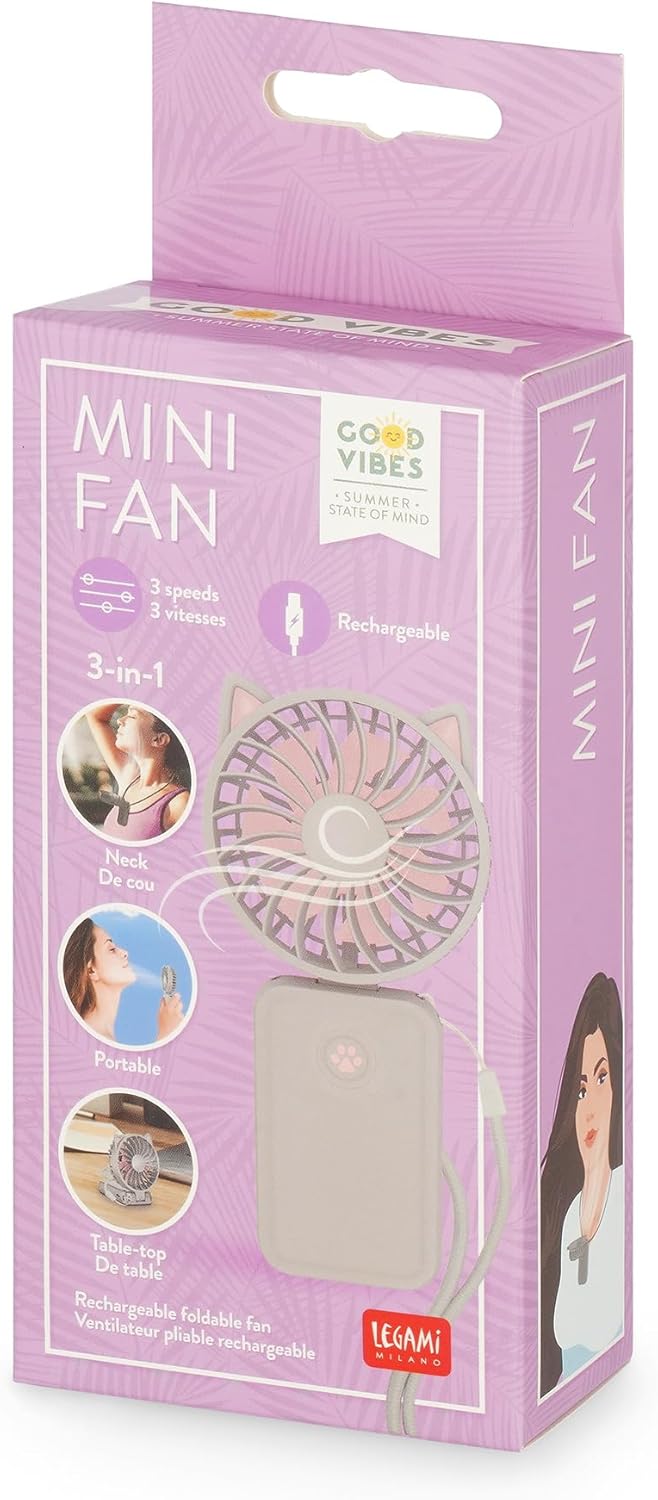 LEGAMI Mini Fan Kitty faltbar wiederaufladbar USB-C
