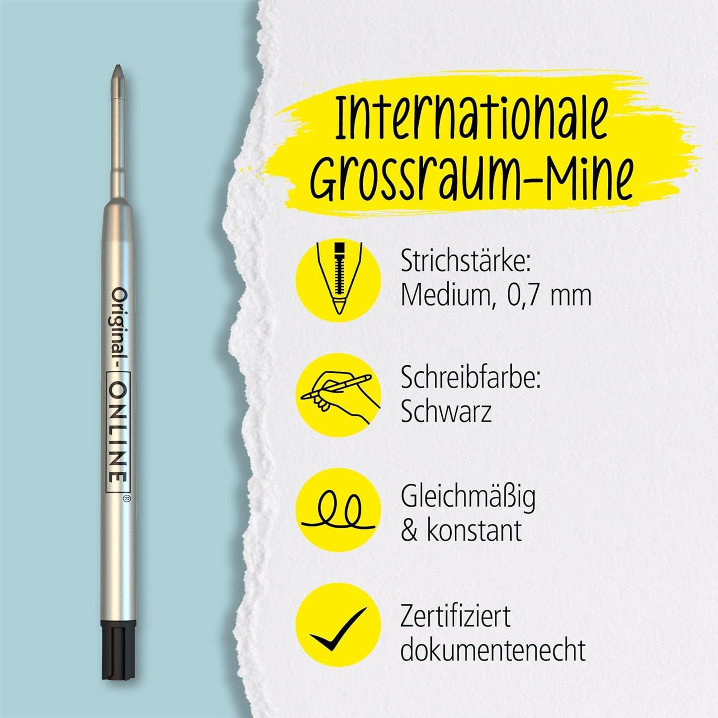 ONLINE Pen Großraummine M schwarz – Kugelschreiber-Ersatzmine