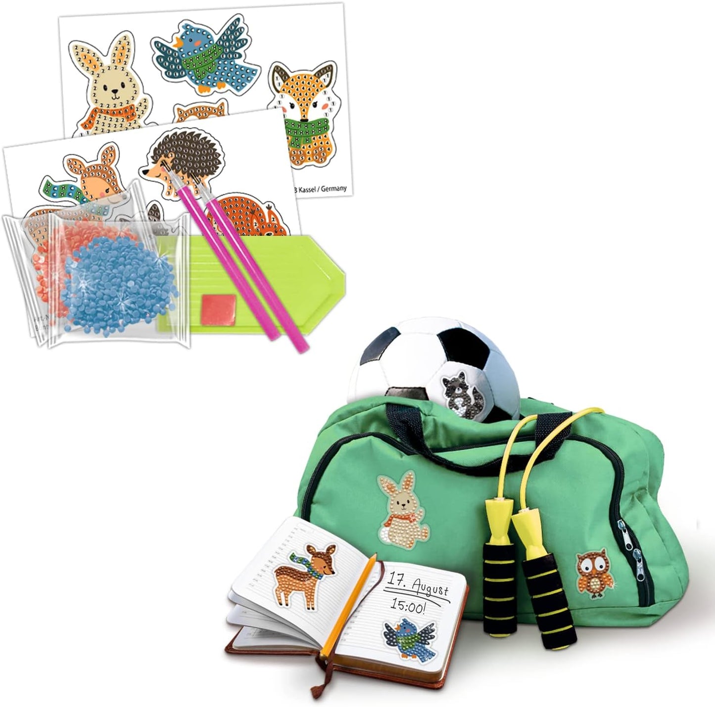 Diamond Painting Sticker Woodland - 8 Waldtiere mit Diamanten