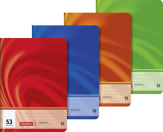 BRUNNEN Vokabelheft A6, 32 Blatt, Farbe zufällig (3 Farben)