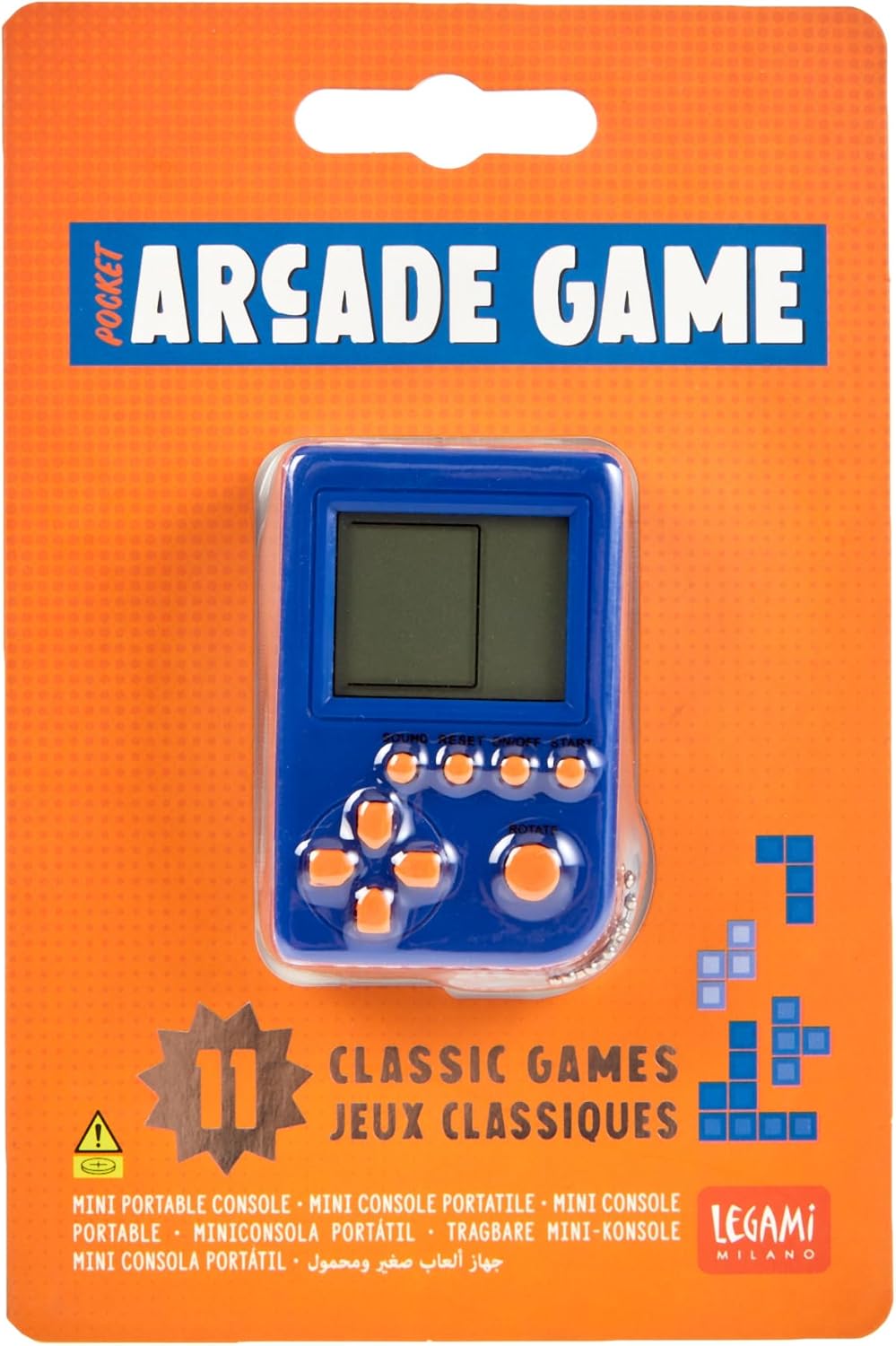LEGAMI Pocket Arcade Game – Mini-Konsole mit 11 Spielen