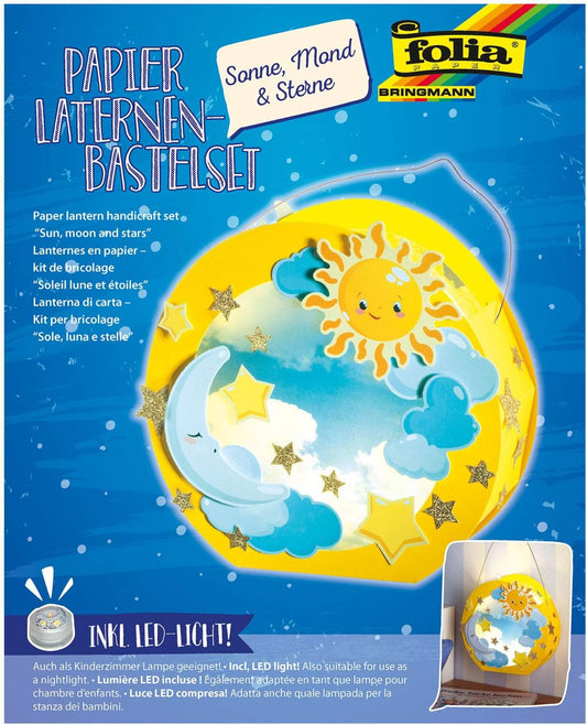 folia Laternen Bastelset Sonne Mond & Sterne - Magisches LED-Licht für unvergessliche Momente