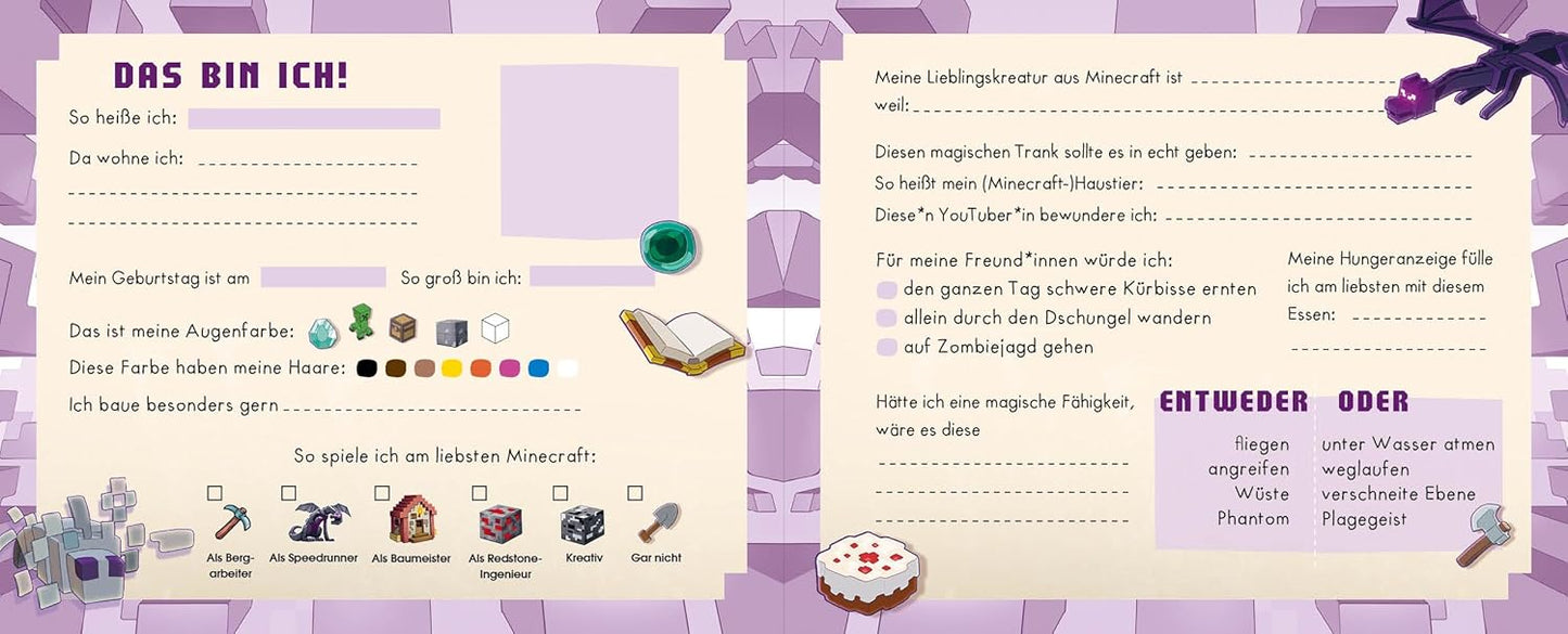 EMF Freundebuch für Minecraft-Fans 64 Seiten mit Rätseln