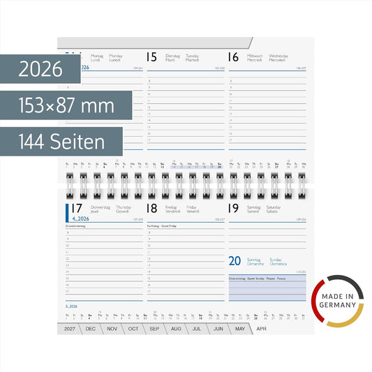 Kalender 2026 Modell 755 - Wochenplaner mit Wire-O-Bindung