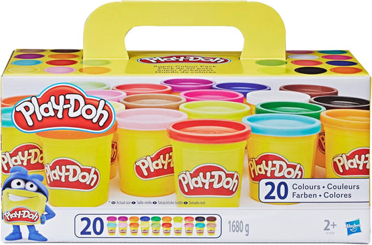 Hasbro Play-Doh Super Colour Set mit 20 Dosen Modelliermasse (insgesamt 1,6 kg), Bastelset zum gemeinsamen Spielen oder als kreatives, für Kinder ab 3 Jahren