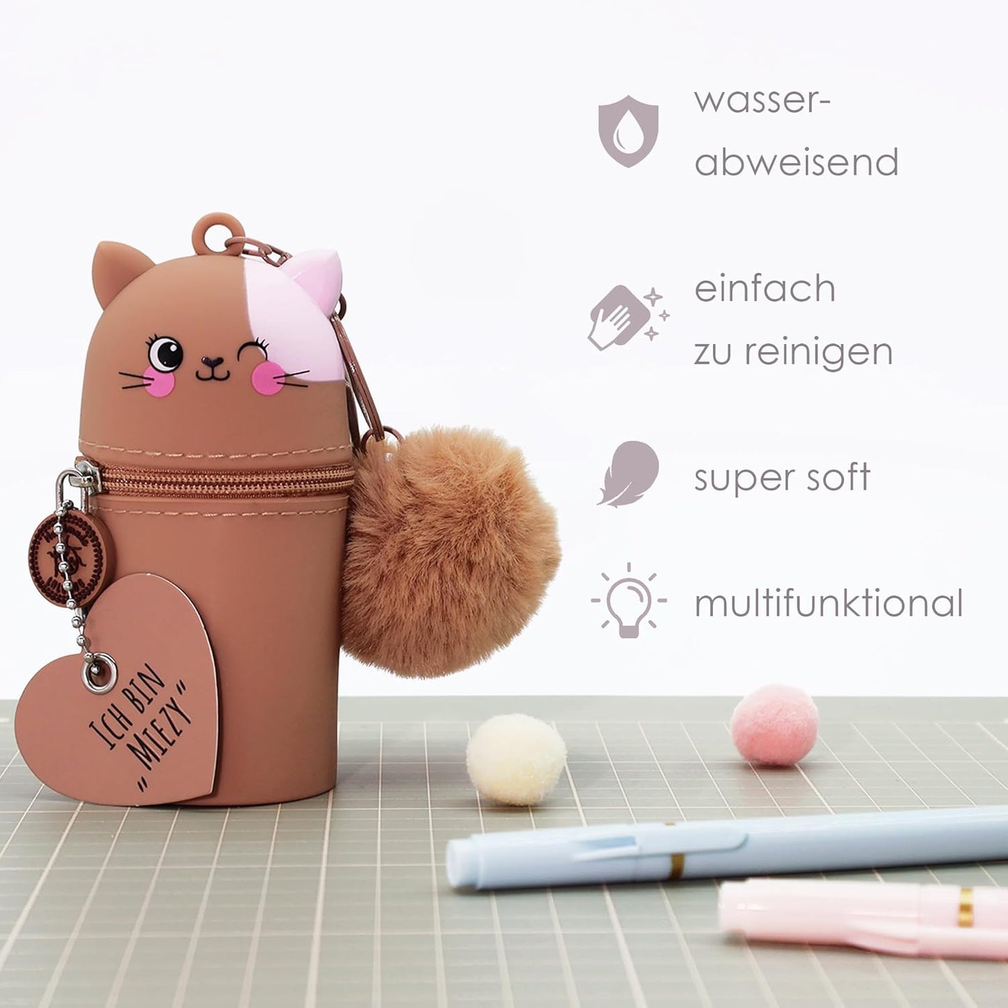 Lulubug Schlüsselanhänger Kinder Miezy mit Puschel