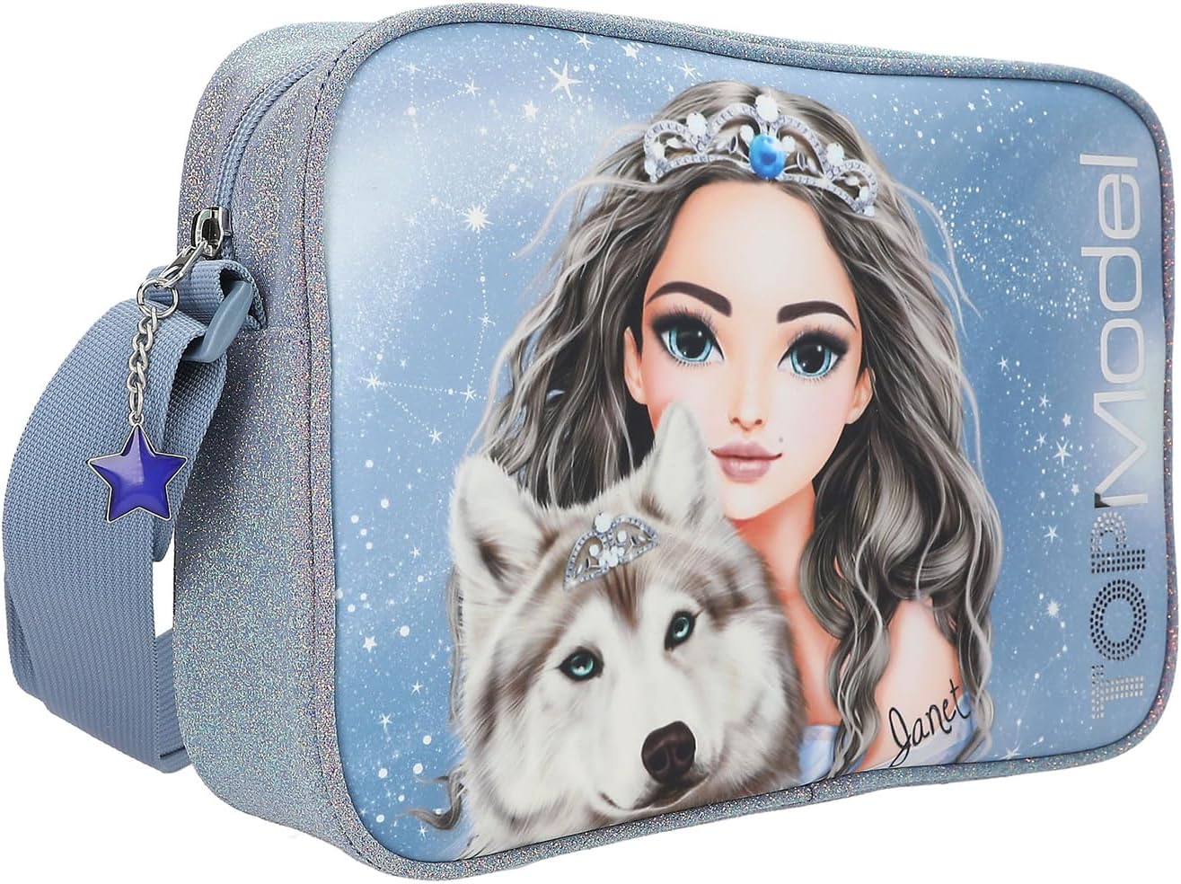 TOPModel Umhängetasche Wolf - Glitzer & Stimmungsanhänger