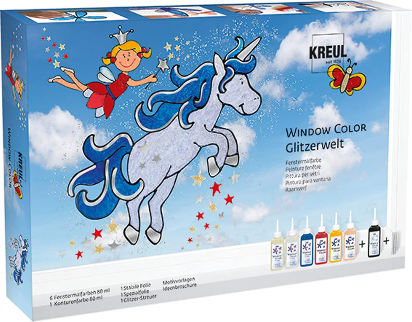 KREUL Window Color Set Glitzerwelt 7x80ml Kinder