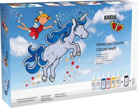 KREUL Window Color Set Glitzerwelt 7x80ml Kinder
