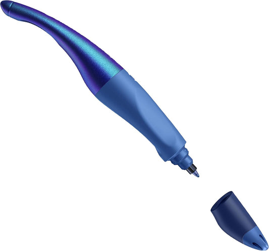 STABILO - Ergonomischer Tintenroller für Linkshänder - EASYoriginal Holograph in blau - blau (löschbar) - inkl. Patrone