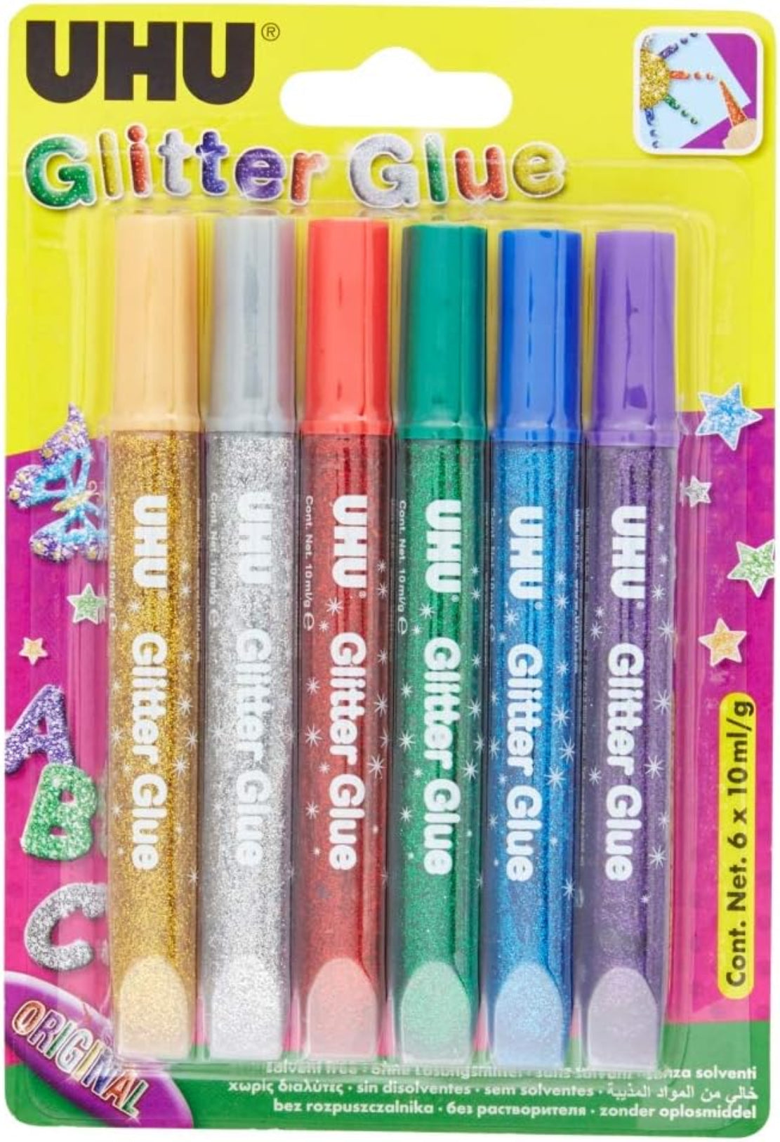 UHU Glitter Glue Original 10ml - Glitzerkleber im Blister
