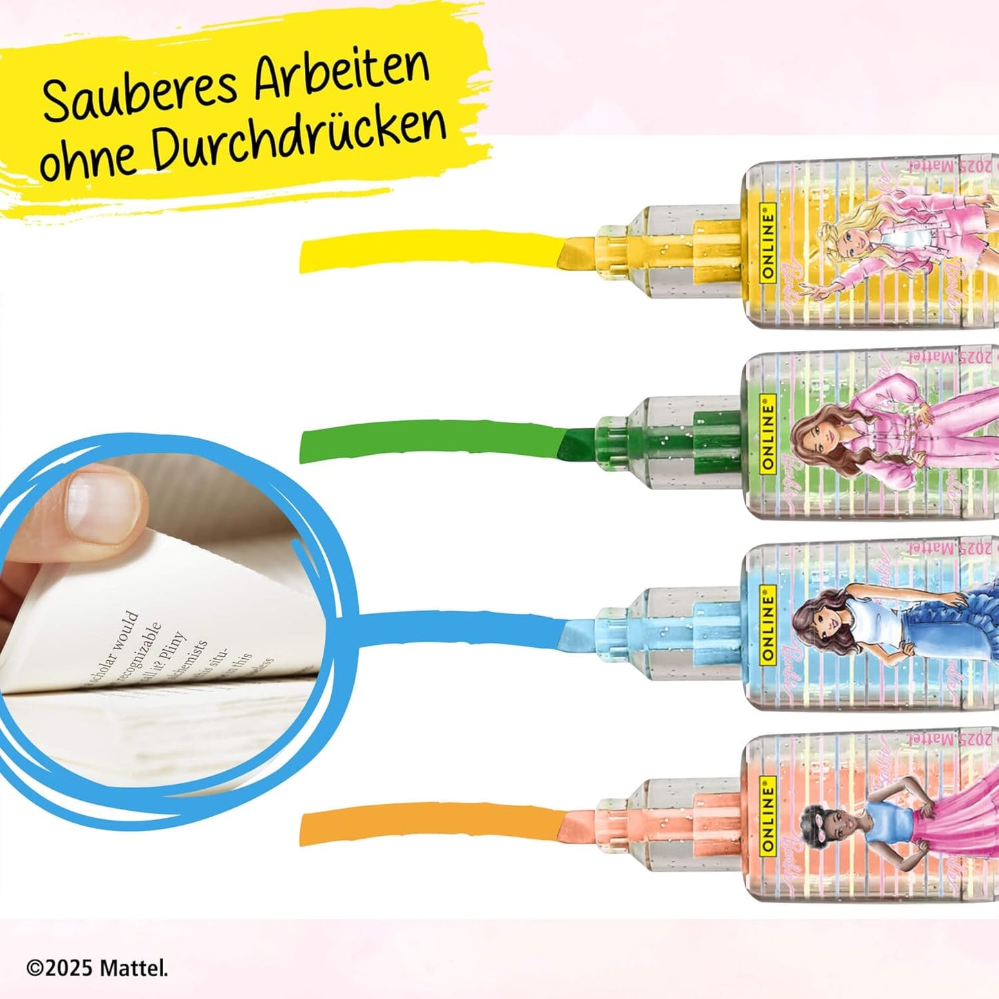 Barbie Textmarker Set - Leuchtende Farben