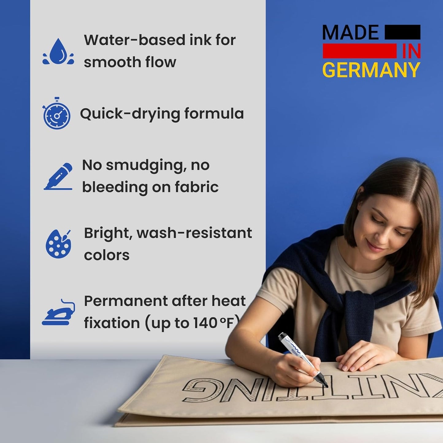 edding 4500 Textilmarker Warmtöne – 5er-Set, waschfest 60°C