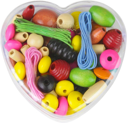 LENA Holzfädelperlen in Herzdose - Bastelset für Kinder ab 3