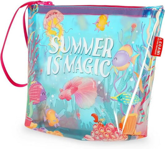 LEGAMI Beach Pouch Tropicana Dream transparent 20x16
