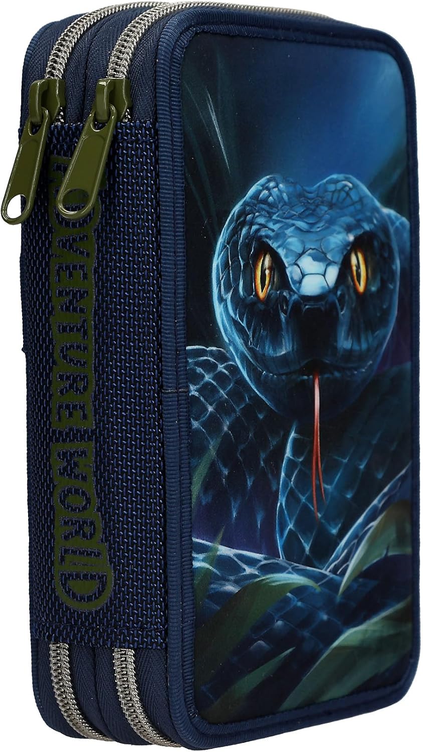 Adventure World Federtasche 2-Fach mit Schlangen-Motiv