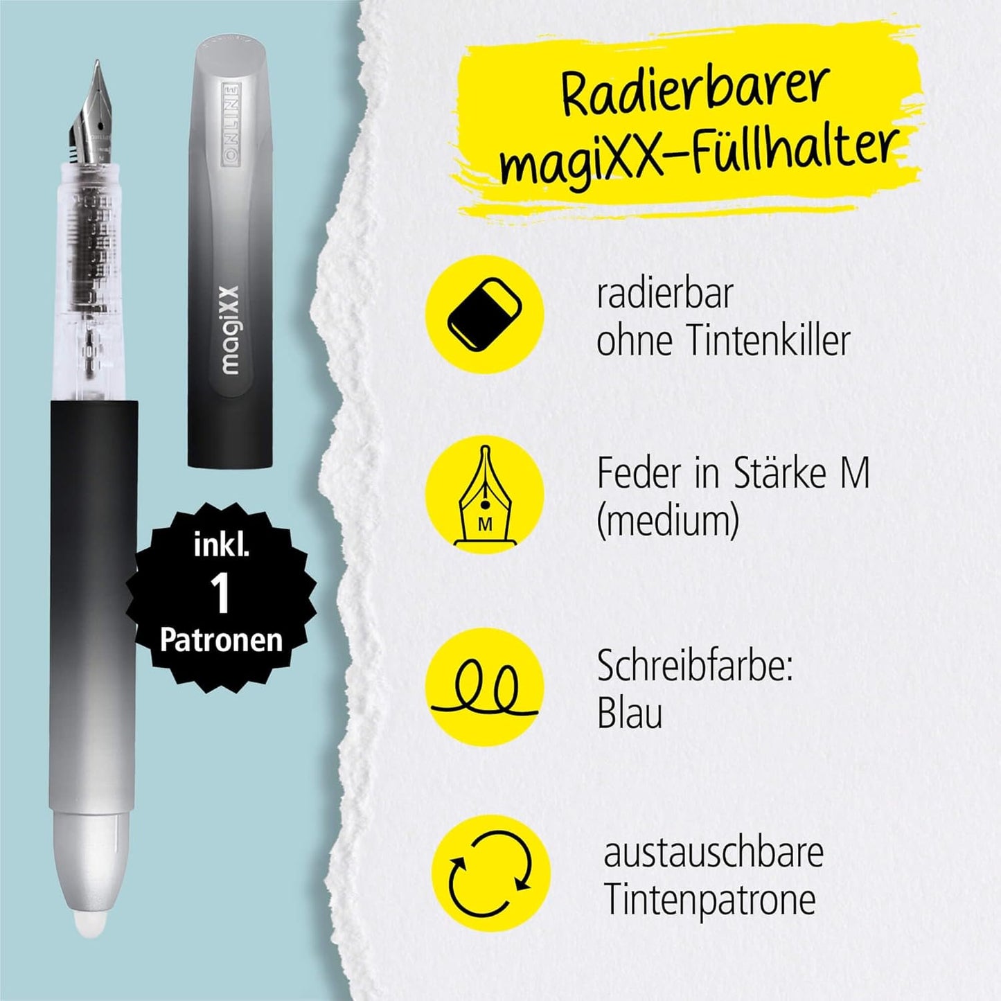 ONLINE Füllhalter MagiXX Dark Shadow - Eleganter Schulfüller