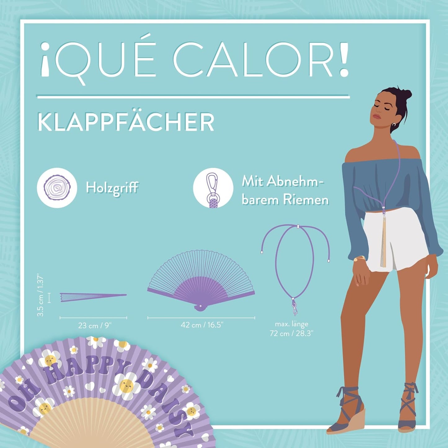 LEGAMI Klappfächer ¡Que Calor! Daisy – Sommer-Accessoire