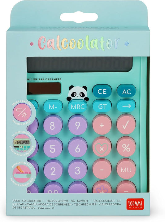 LEGAMI Calcoolator Tischrechner Panda – Solar & Batterie