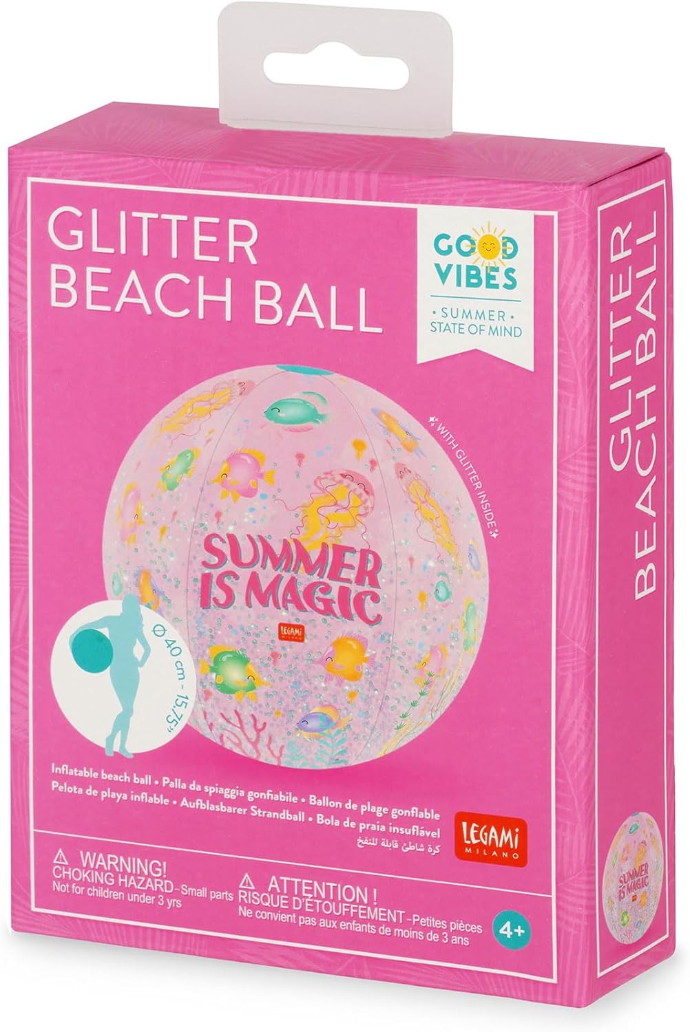 Legami Glitter Strandball Summer is Magic Ø 40 cm PVC