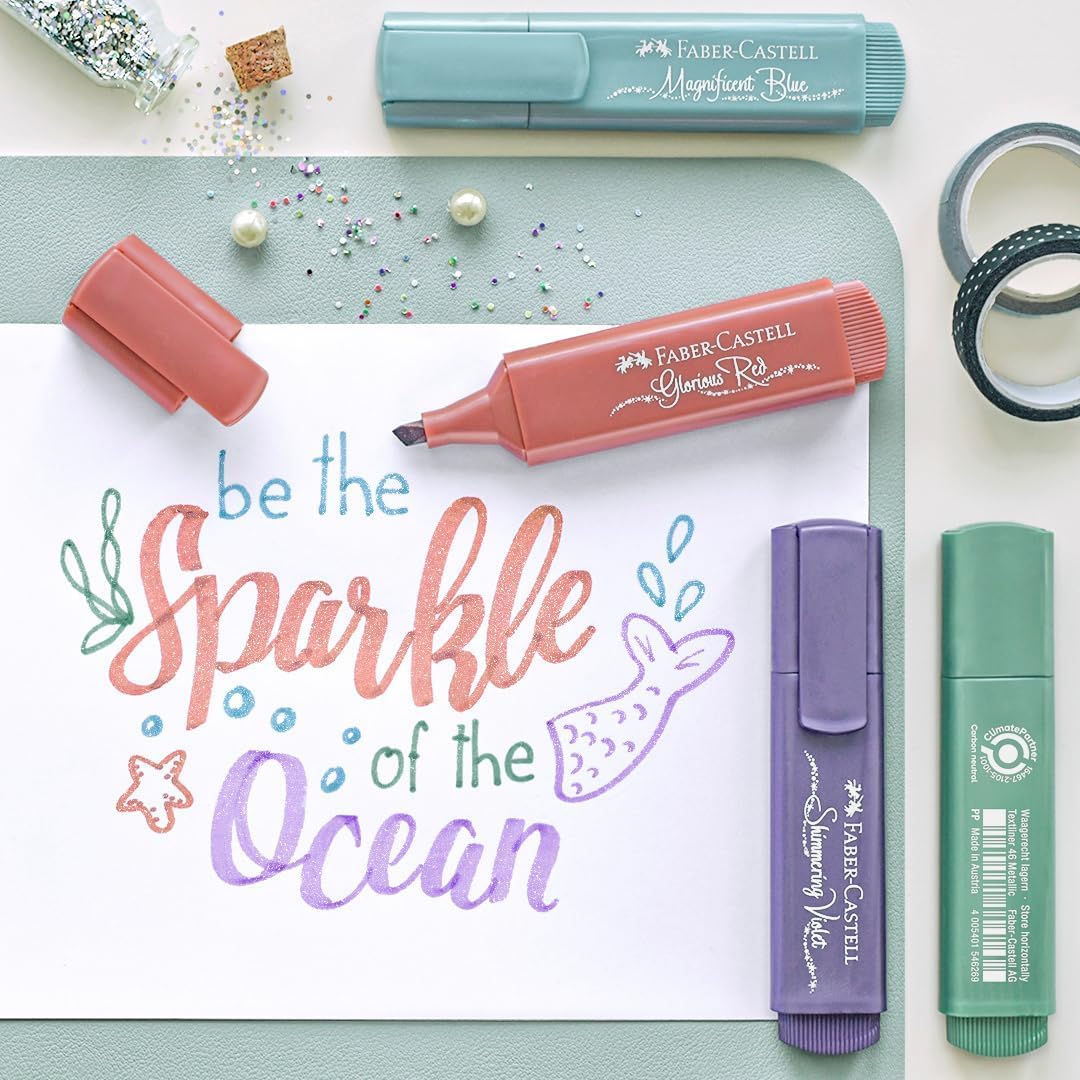 Faber-Castell Textmarker TL 46 Metallic 4er Set