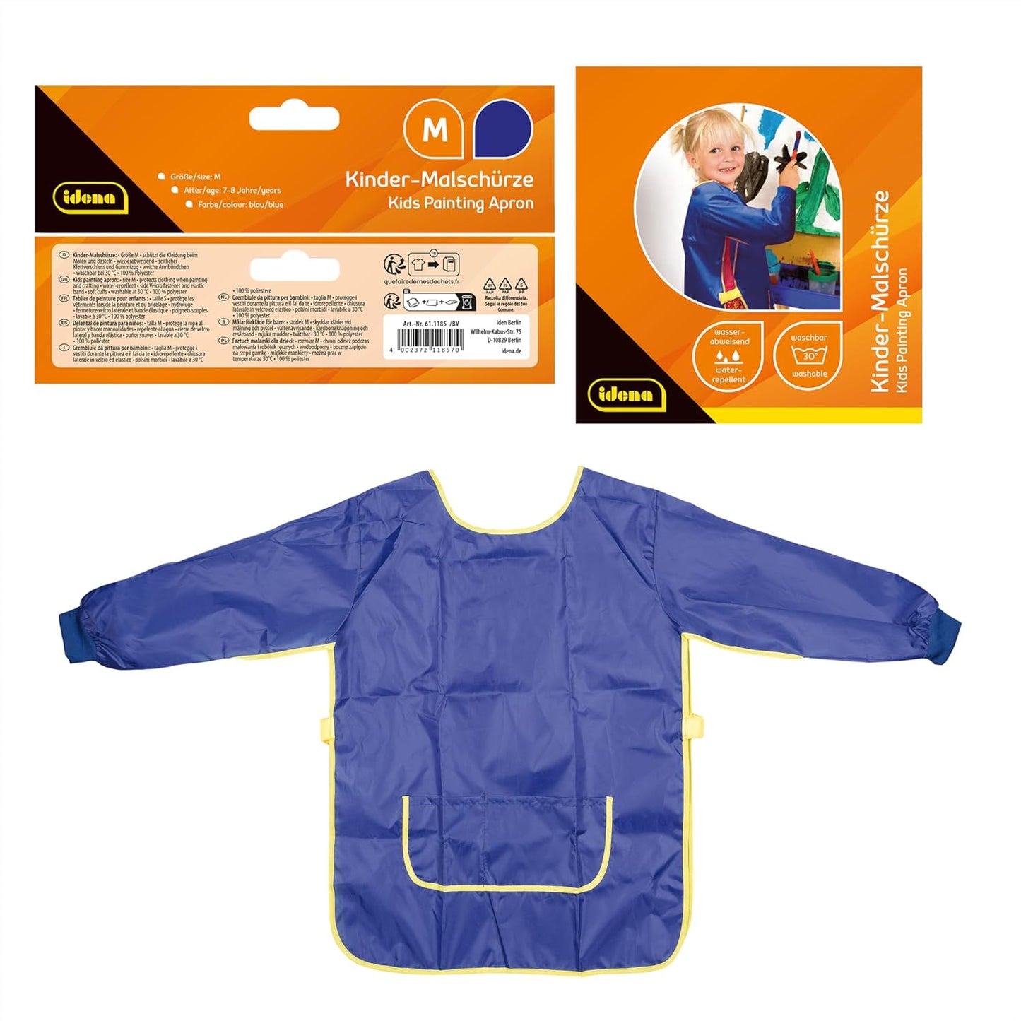 Idena Bastelschürze Blau - Perfekt für kreative Kinder 7-8 Jahre