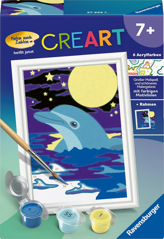 Ravensburger CREART Malen nach Zahlen – Kleiner Delfin