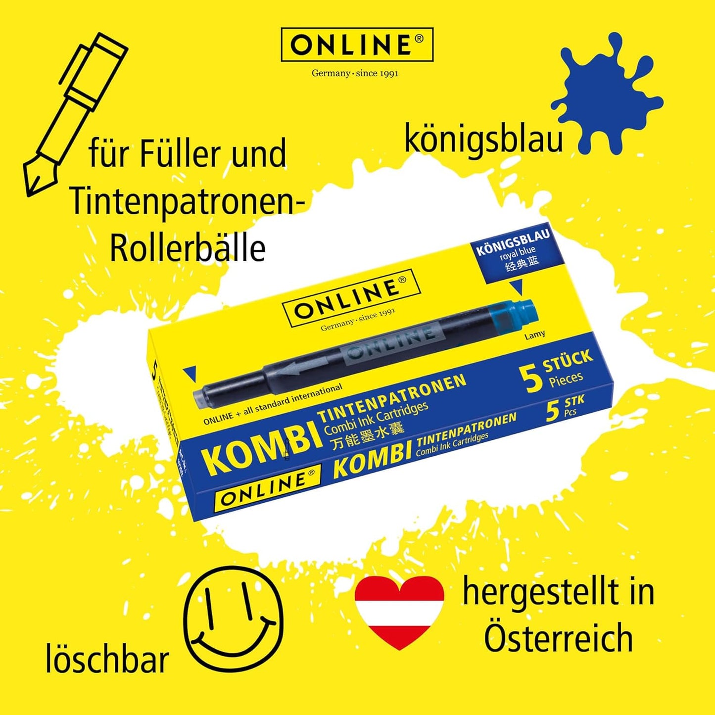 ONLINE Kombipatrone Maxi-Pack blau, 25 Stück