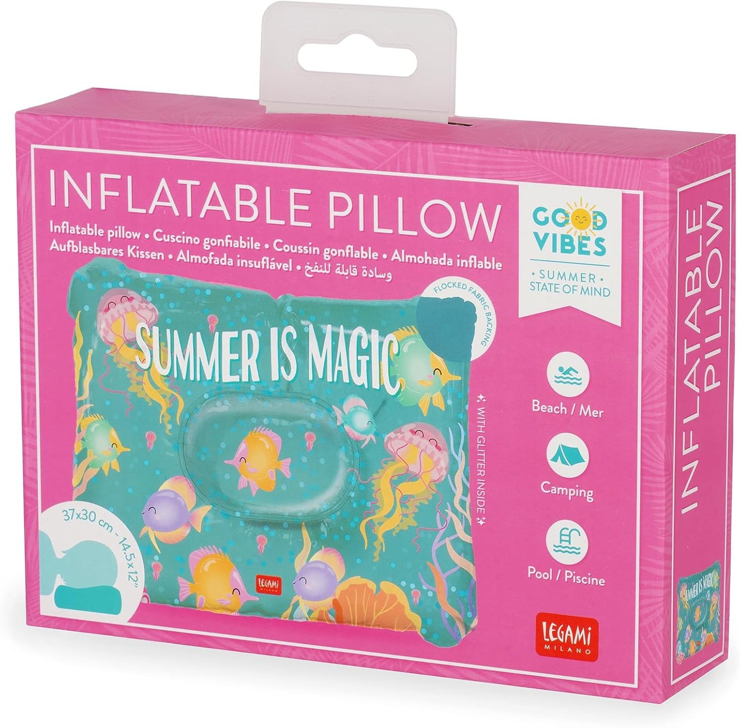 LEGAMI Aufblasbares Kissen Summer Is Magic Ø40 cm