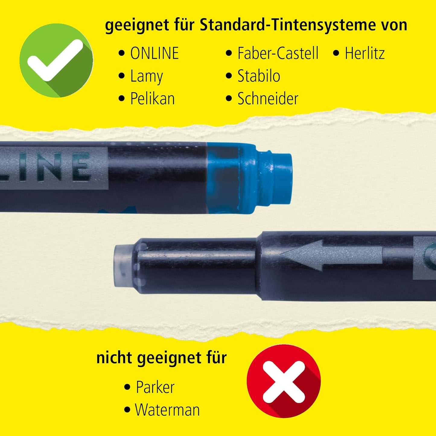 ONLINE Tintenpatronen Königsblau Universal 5 Stück
