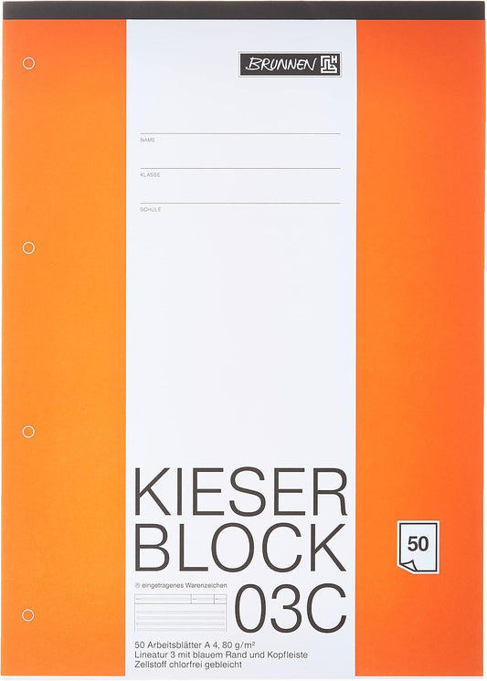 BRUNNEN Kieser-Block A4 - Premium Schreibblock für perfekte Handschrift