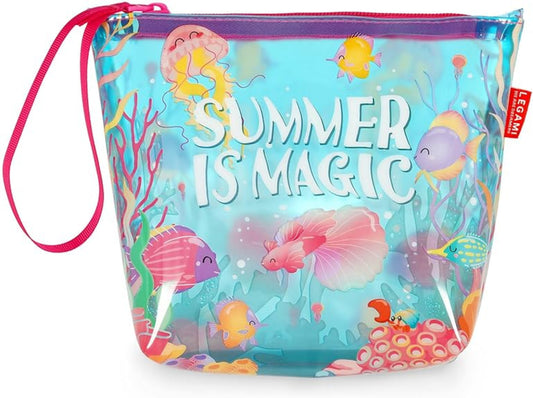 LEGAMI Beach Pouch Tropicana Dream transparent 20x16