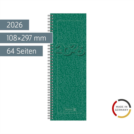 Wochenkalender 2026 Modell 782 - Grün mit Wire-O-Bindung
