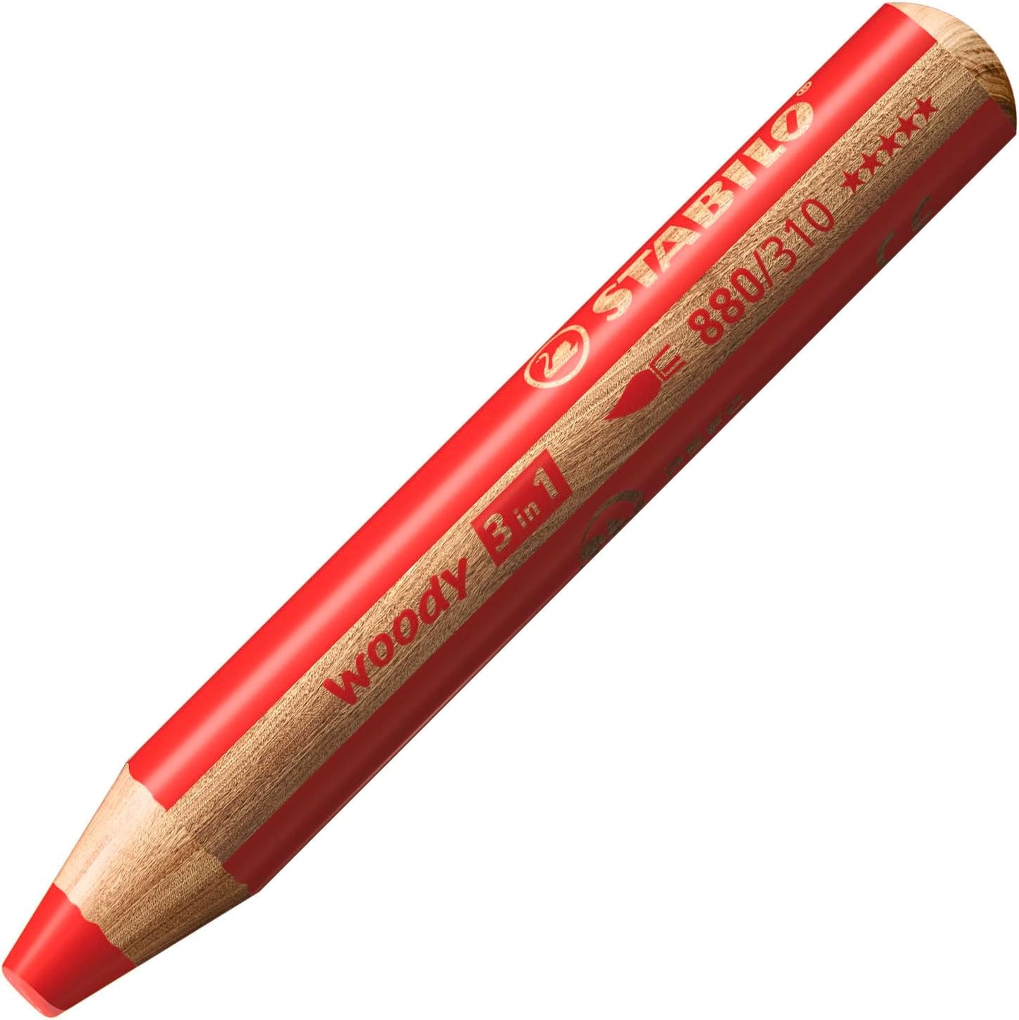 STABILO woody 3in1 Buntstift Rot 10 cm