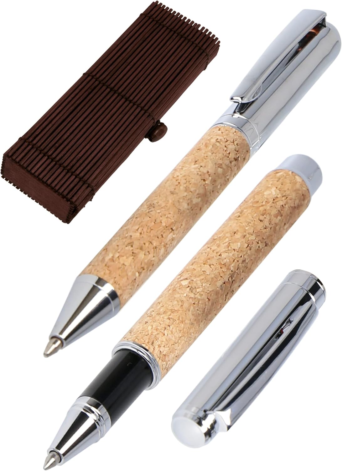 Premium Schreibset ONLINE - Kugelschreiber & Rollerball in exklusiver Bambusbox