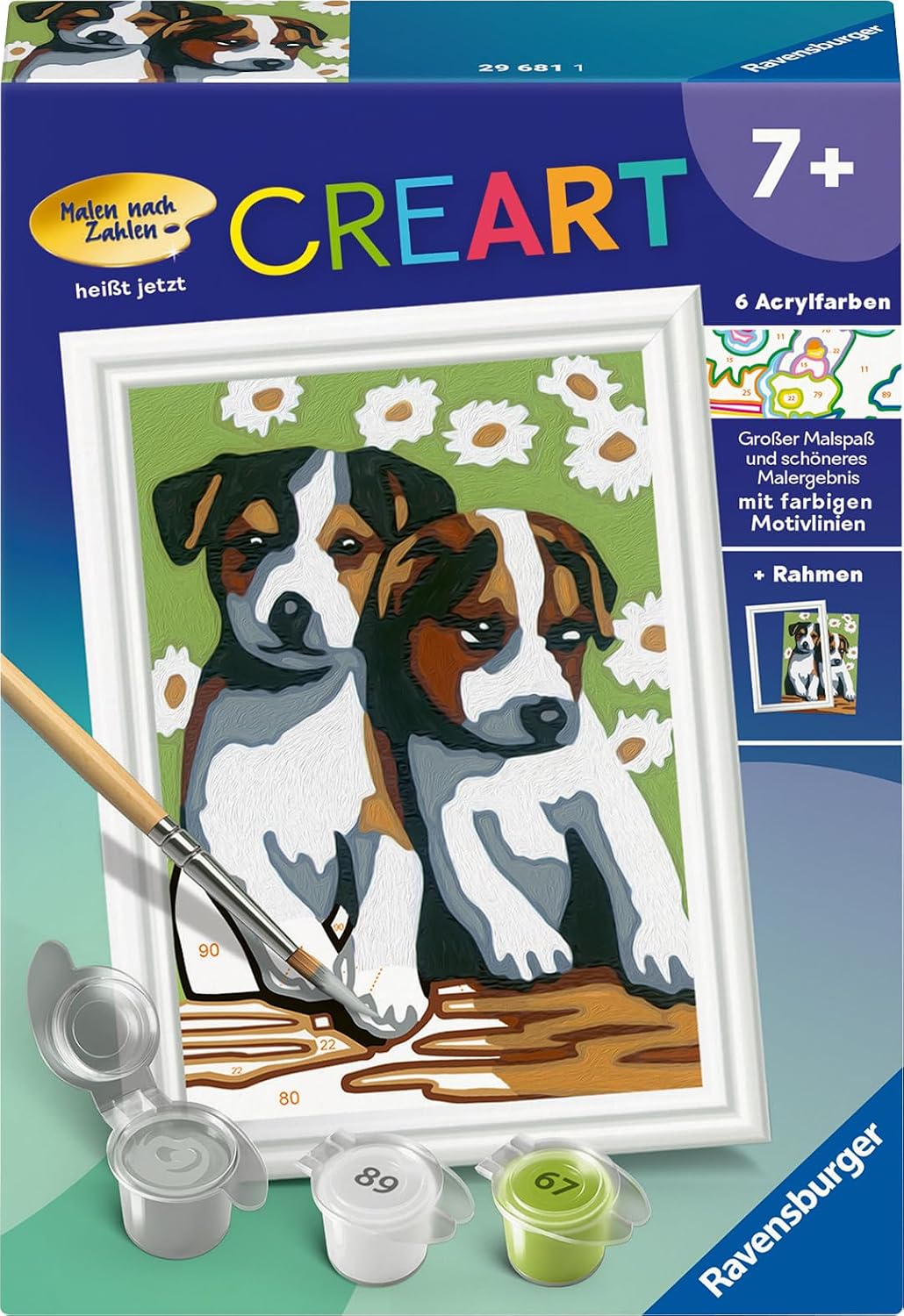 Ravensburger CREART Malen nach Zahlen – Süße Welpen