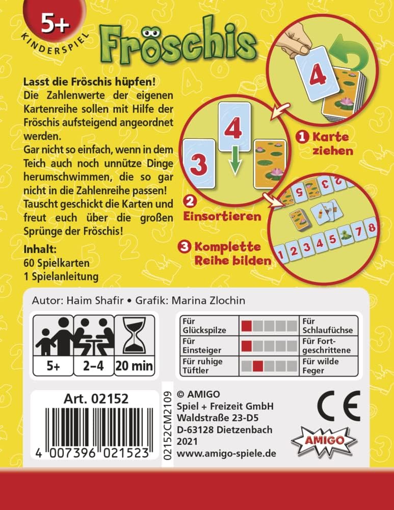 AMIGO Fröschis Kinderspiel für 2–4 Spieler ab 5 Jahren
